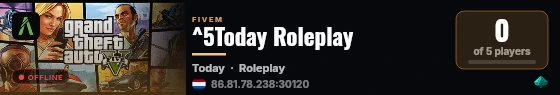 ^5Today Roleplay live status badge
