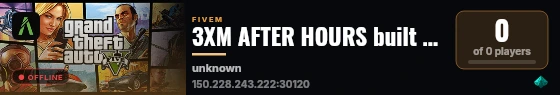 3XM AFTER HOURS built with Qbox Project by The Community! live status badge