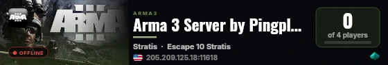 Arma 3 Server by Pingplayers live status badge