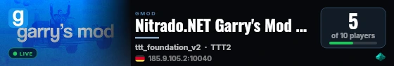 Nitrado.NET Garry's Mod Server live status badge