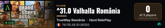 ^31.0 Valhalla România live status badge