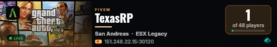TexasRP live status badge