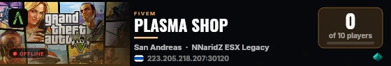 PLASMA SHOP live status badge
