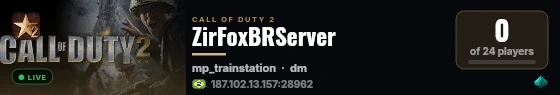 ZirFoxBRServer live status badge