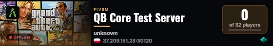 QB Core Test Server live status badge
