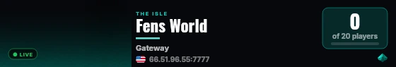 Fens World live status badge