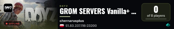 GROM SERVERS Vanilla+ MapParty 4Netplayers [EU] live status badge