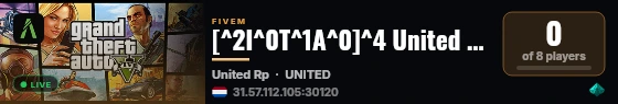 [^2I^0T^1A^0]^4 United Rp ^0| ^1 ❌ NO ALLOWLIST ❌ ^0|^6 🛡️ FAZIONI E ATTIVITA' GRATIS ! 🛡️ ^0|^4 🚀 120+ FPS GARANTITI NO LAG 🚀 ^0| ^ live status badge