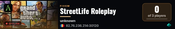 StreetLife Roleplay live status badge