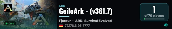 GeiloArk - (v361.7) live status badge