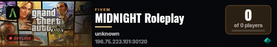 MIDNIGHT Roleplay live status badge