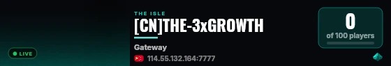 The Isle Evrima Public Test live status badge