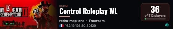 Control Roleplay WL live status badge