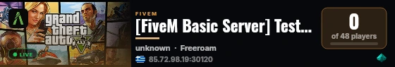 [FiveM Basic Server] Test Server live status badge