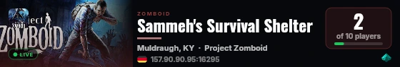 Sammeh's Survival Shelter live status badge