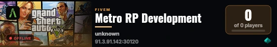Metro RP Development live status badge