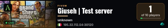 Giuseh | Test server live status badge
