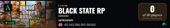 BLACK STATE RP live status badge