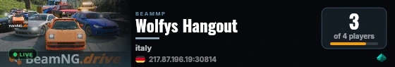 Wolfys Hangout live status badge