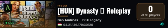 [HUN] Dynasty 🪐 Roleplay live status badge