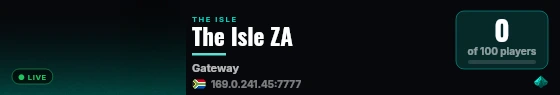 The Isle ZA live status badge