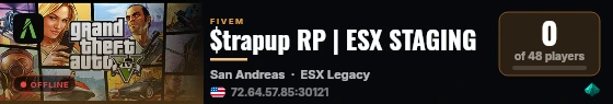 $trapup RP | ESX STAGING live status badge
