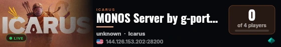 MONOS Server by g-portal.com live status badge