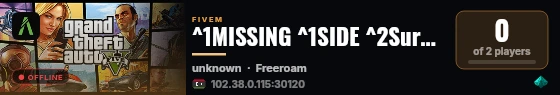 ^1MISSING ^1SIDE ^2Survival 2.0 DEV live status badge