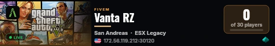 Vanta RZ live status badge