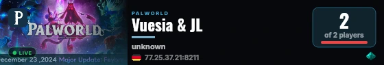 Vuesia & JL live status badge