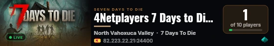 4Netplayers 7 Days to Die Cruggh Server live status badge