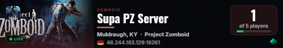 Supa PZ Server live status badge
