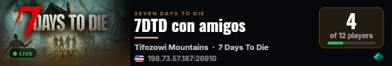 7DTD con amigos live status badge