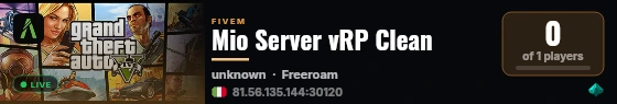 Mio Server vRP Clean live status badge