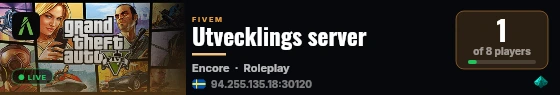 Utvecklings server live status badge
