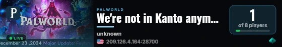 We're not in Kanto anymore live status badge