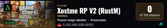 Xostme RP V2 (RustM) live status badge