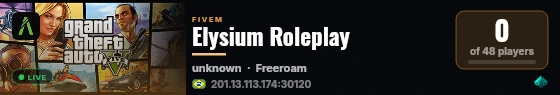 Elysium Roleplay live status badge