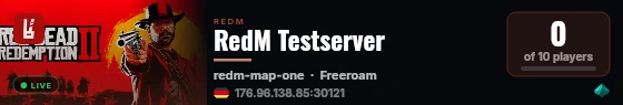 RedM Testserver live status badge