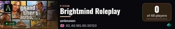 Brightmind Roleplay live status badge