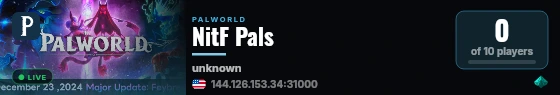 NitF Pals live status badge