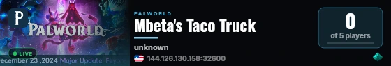 Mbeta's Taco Truck live status badge