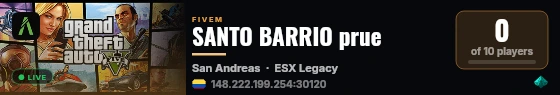 SANTO BARRIO prue live status badge