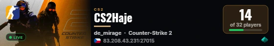 CS2Haje live status badge