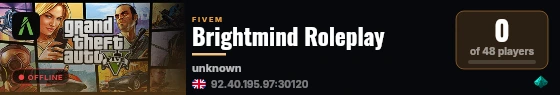 Brightmind Roleplay live status badge