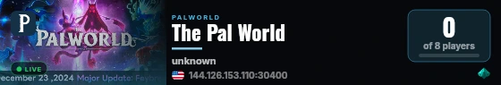 The Pal World live status badge