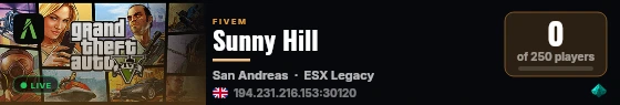 Sunny Hill live status badge