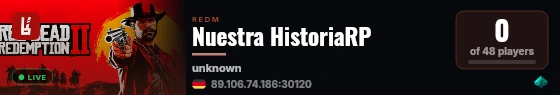 Nuestra HistoriaRP live status badge
