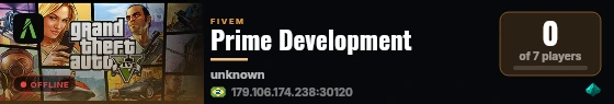 Prime Development live status badge