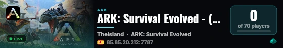 ARK: Survival Evolved - (v361.7) live status badge